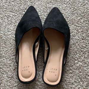 Black Suede Mules